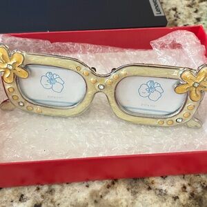 Yellow Flower Accent Glasses Frame Photo Holder